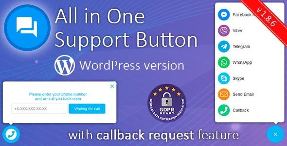 All in One Support Button v2.2.6免激活版（已汉化） - WordPress按钮插件