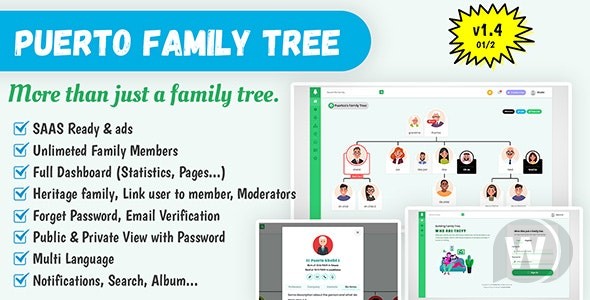 Puerto Family Tree Builder SAAS v1.5.5（已汉化） -  家谱生成器源码