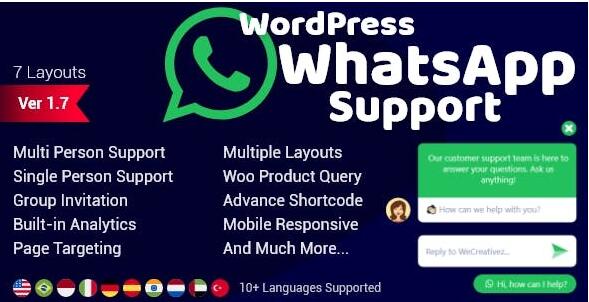 WordPress WhatsApp Support v2.4.3 破解版（已汉化）