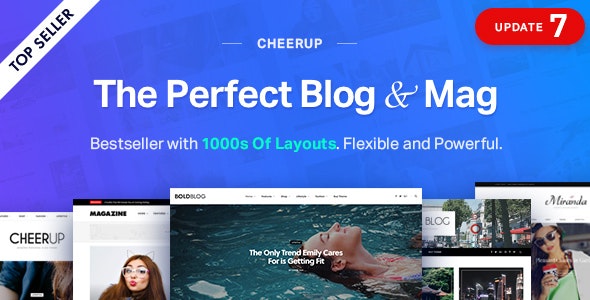 CheerUp v8.0.0 破解版– 食品、博客和杂志 WordPress 主题