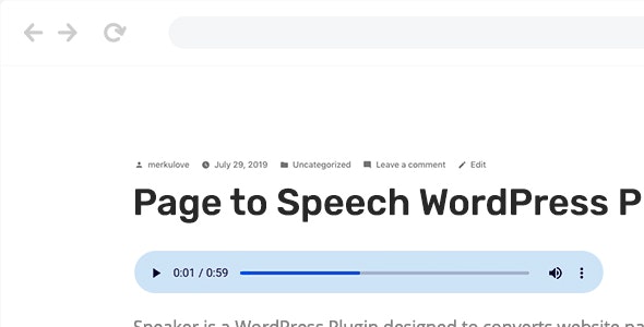 Speaker v4.1.0（已汉化） - WordPress的页面语音转换插件