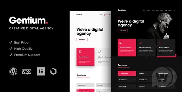 Gentium v1.2.2 - 创意数字代理 WordPress 主题