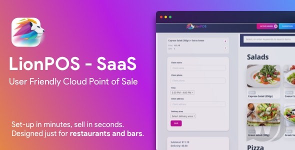 Lion POS v4.0.3 - 带有平面图的餐厅和酒吧的 SaaS 销售点源码