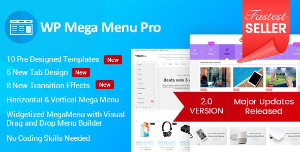 WP Mega Menu Pro v2.1.7 - WordPress的响应式Mega Menu插件