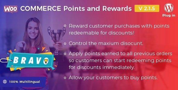 Bravo - WooCommerce Points and Rewards v2.2.7（已汉化） - WordPress WooCommerce积分和奖励插件