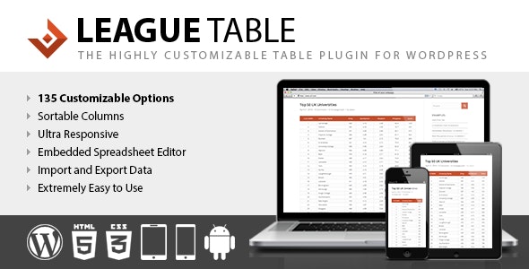 League Table v2.15 – WordPress排行榜插件