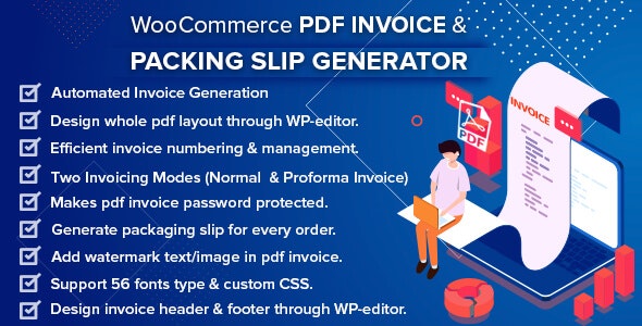 WooCommerce PDF Invoice & Packing Slip Generator v2.1.0破解版