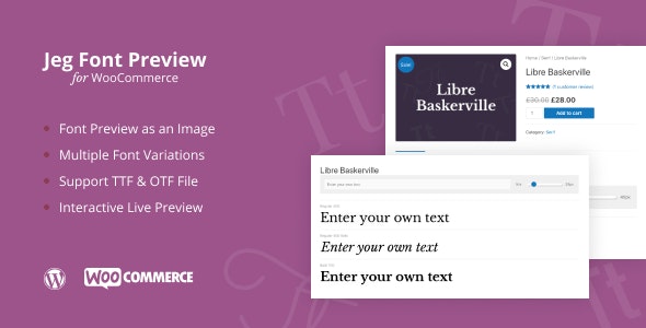 Jeg Font Preview v1.0.5 - WooCommerce 轻松销售字体插件