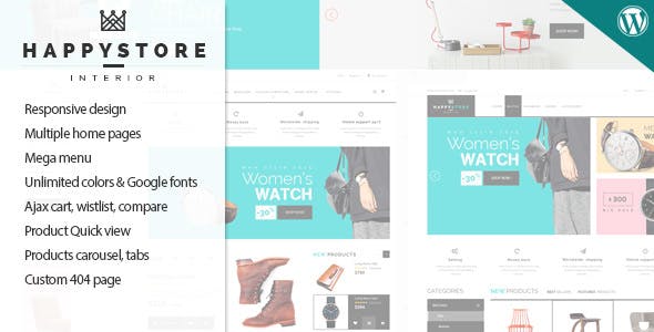 HappyStore v1.6.5 - 响应式 WordPress WooCommerce 主题