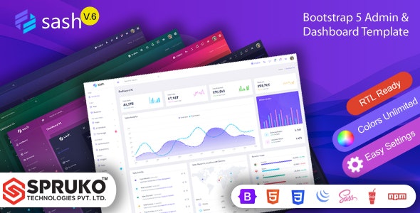 Sash V.13 - Bootstrap 5 后台管理模板