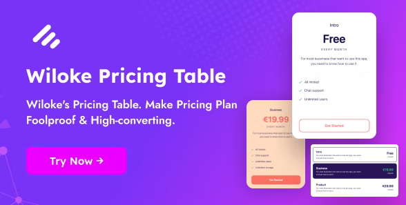 Wiloke Pricing Table Addon For Elementor v1.0.3 - Wiloke 定价表插件