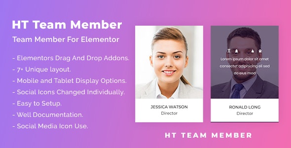 HT Team Member For Elementor v1.0.5