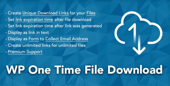 WP One Time File Download v2.6.4 - WordPress文件下载插件