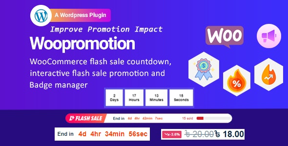 Woopromotion v1.0.5 - WooCommerce product promotion sale countdown and Badge Manager