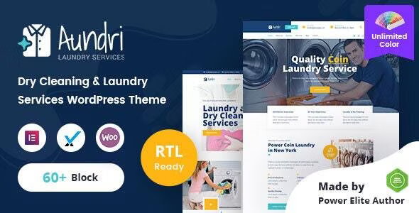 Aundri v3.0.0 - 干洗服务 WordPress 主题 + RTL