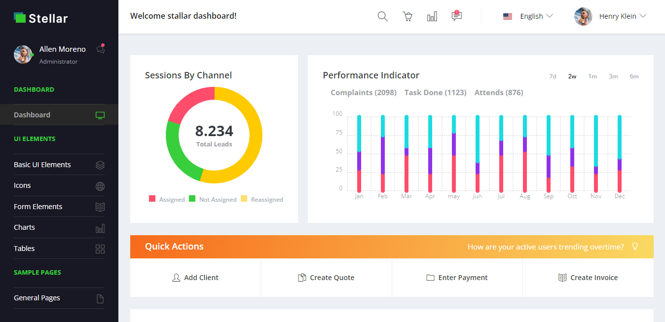 Stellar v2.0.0 - Admin Dashboard