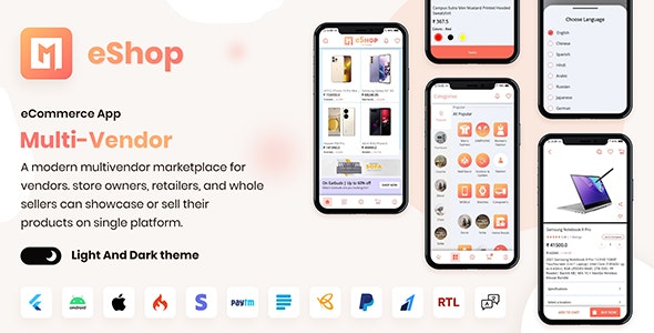 eShop v2.9.3 - Multi Vendor eCommerce App & eCommerce Vendor Marketplace Flutter App