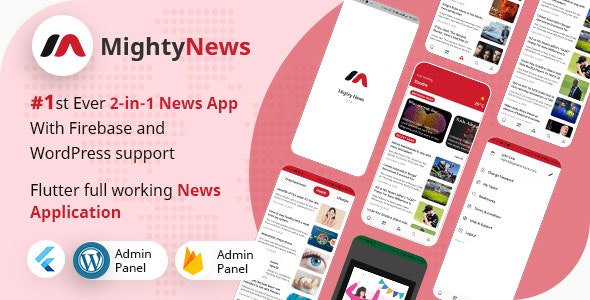 MightyNews v3.2.0 – 带有 WordPress + Firebase 后端的 Flutter 2.0 新闻应用