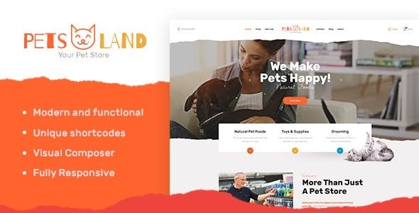 Pets Land v1.2.6 - 家畜商店和兽医 WordPress 主题