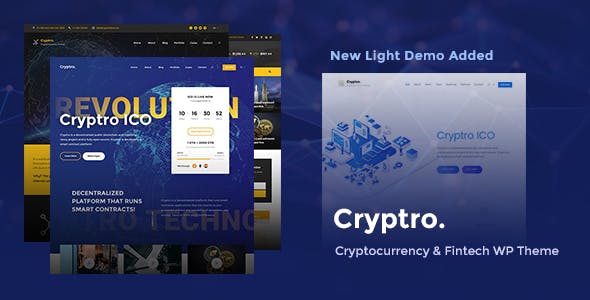 Cryptro v1.4.3 – WordPress加密货币，区块链，比特币和金融技术主题