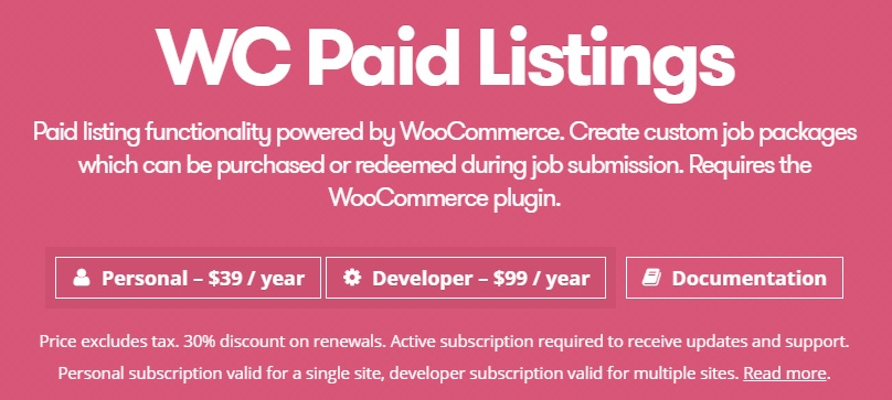 WP Job Manager WC Paid Listings Add-on v.2.9.8