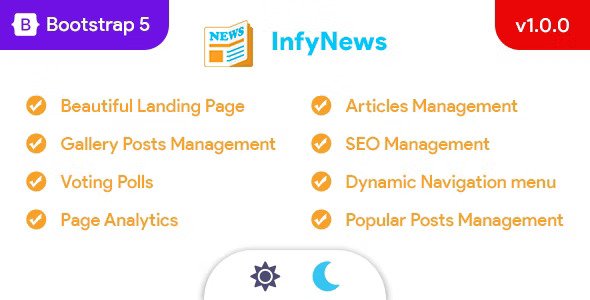 InfyNews v1.0.0 – Laravel 新闻杂志和博客/文章 PHP 脚本