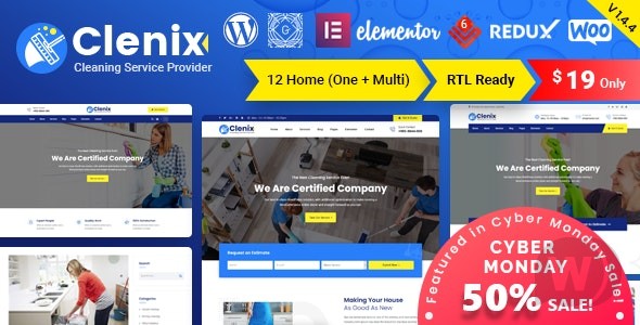 Clenix v3.0.2 -  WordPress 清洁服务主题