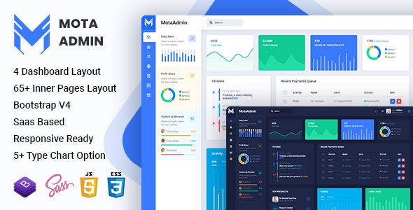 MotaAdmin - Admin & Dashboard Template 14 August 2021