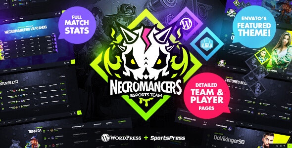 Necromancers v1.5.1 - 电子竞技和游戏团队 WordPress 主题