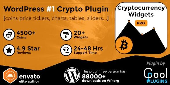 Cryptocurrency Widgets Pro v3.9.4破解版– WordPress加密数字货币插件