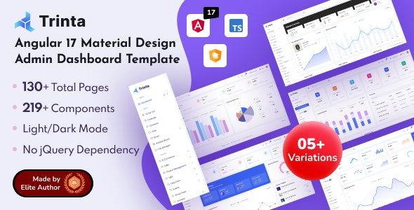 Trinta  V1.0.0 - Material Design Angular 17+ Admin Dashboard Template