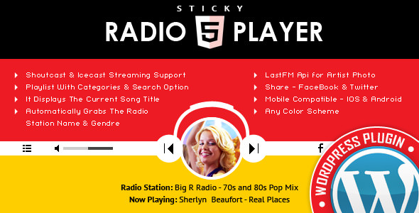 Sticky Radio Player v3.4 - WordPress 播放器插件