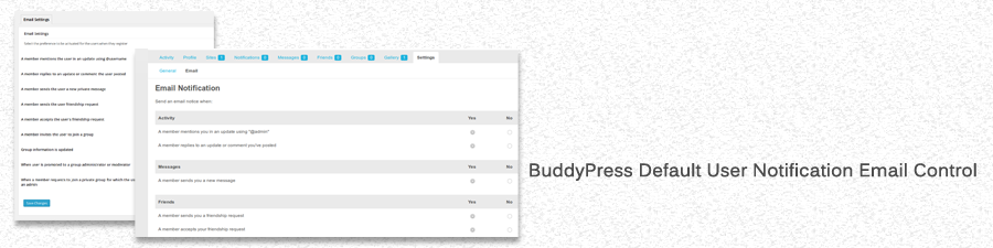 BuddyPress Default Email Notification Settings Control v1.1.1