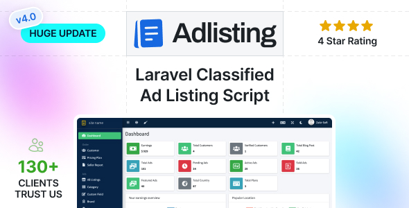 Adlisting v4.18.0 – 购买销售分类广告市场 Laravel 脚本