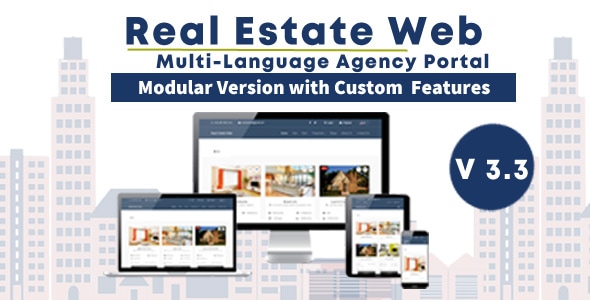 Real Estate Web v3.7 – with Agency Portal and Multi-Language Management System