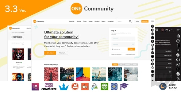 OneCommunity v3.7.8（已汉化） - BuddyPress WordPress 社区主题