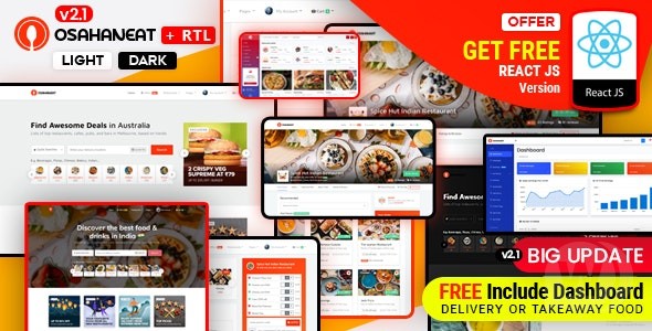 Osahan Eat v2.1 - HTML React 在线食品订单模板