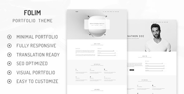 Folim v2.0.1 - Clean Minimalist Portfolio WordPress 主题