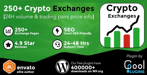 Cryptocurrency Exchanges List Pro v2.8.7 - WordPress 加密货币交易所插件