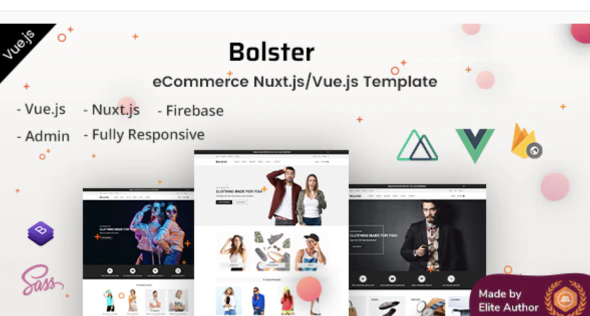 Bolster v1.1 - Vue Nuxt.js 电子商务模板