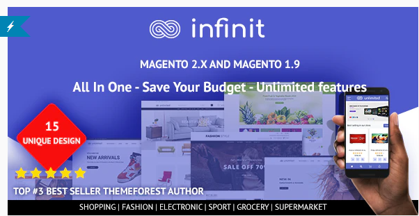 Infinit v1.6.0 - 多用途响应式 Magento 2 和 1 主题 版本