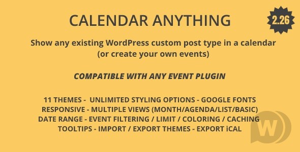 Calendar Anything v2.30 - 在日历中显示任何现有的 WordPress 自定义帖子类型