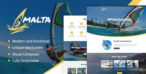 Malta v1.1.6 - Windsurfing, Kitesurfing & Wakesurfing Center WordPress 主题