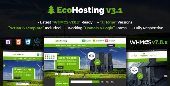 EcoHosting v3.5 - 响应式 HTML5 托管和 WHMCS 模板