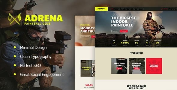 Adrena v1.2.7 -Airsoft Club & Paintball WordPress 主题