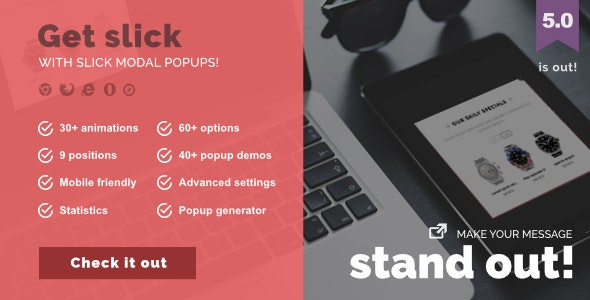 Slick Modal - CSS3 Powered Popups v5.0