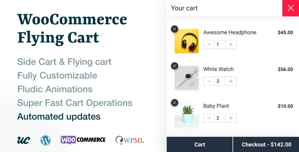 WooCommerce Flying Cart v1.6.1破解版（已汉化） - WooCommerce 浮动购物车插件