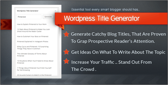 Wordpress Title Generator Plugin v1.1.0