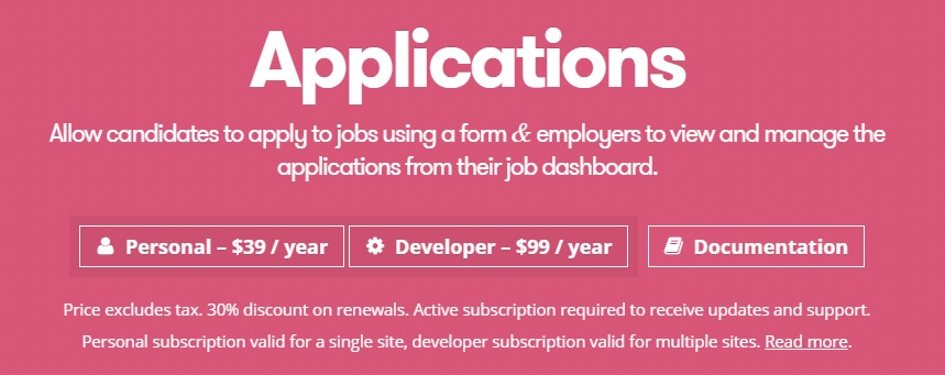 WP Job Manager Applications Add-on v2.5.4