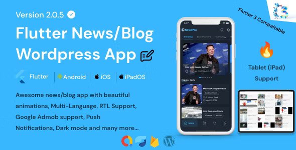 NewsPro v2.1.0 – 适用于 WordPress 的 Flutter 新闻应用